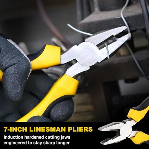 TOPLINE 8-Piece Pliers and Wrench Set with Rolling Pouch