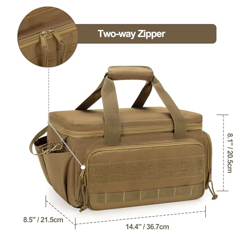 Rexmica 14-Inch Tool Bag Tool Storage Organizer Tactical Range Bag, Khaki - color: Khaki