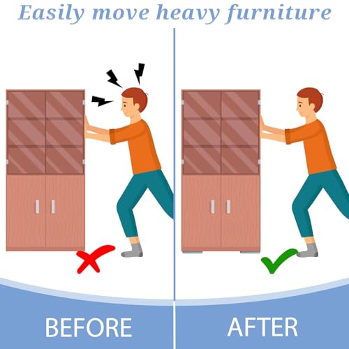 8pcs Furniture Slider Gliders Self-Stick Furniture Movers Sliders Strip for Carpet Rectangle Floor Protector Pads Furnitures Moving Pads for Chair Table Desk Sofa Couch(75x15mm)