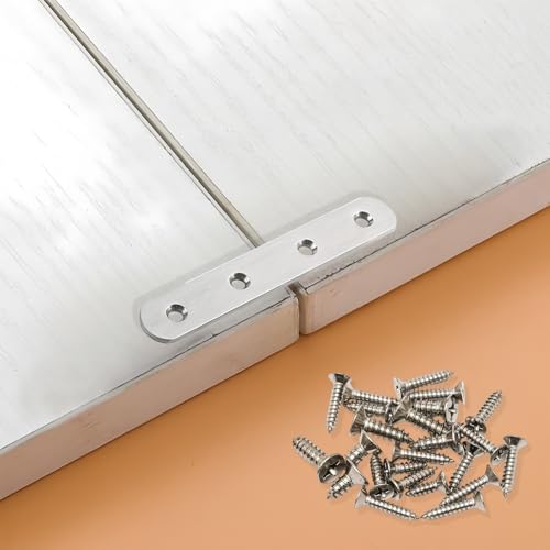 4 Pack Flat Straight Brackets, 130mm/5.1" Silver Mending Plates - color: Silver, size: 130mm/5.1"