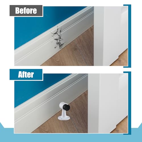 Yaocom 2 Pack Heavy Duty Floor Mounted Door Stop 3 in Aluminum Commercial Grade Door Stopper with Rubber Bumper & Stainless Steel Screws (White) - color: White
