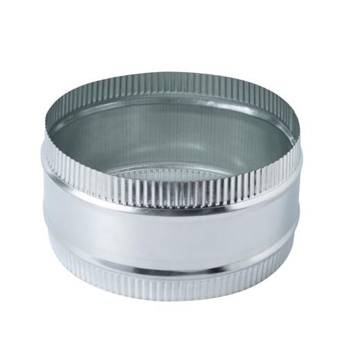 8 Inch Round Galvanized Steel Duct Connector - Metal Ventilation Pipe Coupler - Dryer Vent Hose Extension - HVAC Ducting Coupling for Straight Connection - size: 8 Inch