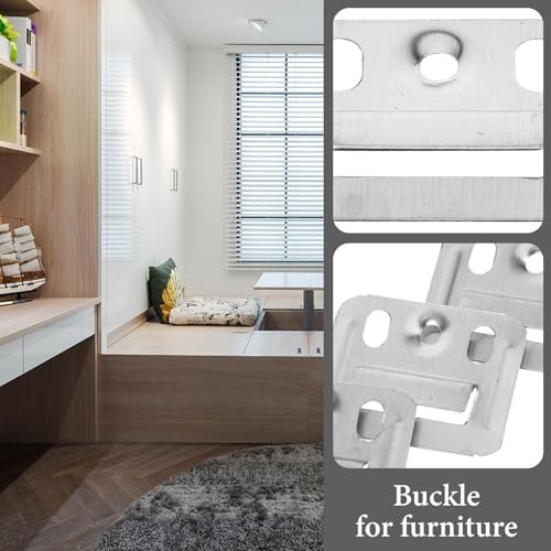 BESPORTBLE Stainless Steel Wall Panel Buckles Integrated Wall Panel Clamps for Furniture Fixing Brackets Hardware Kit Hanging Clips for Shelf Mounting 1.57 X 1.18 X 0.15 in