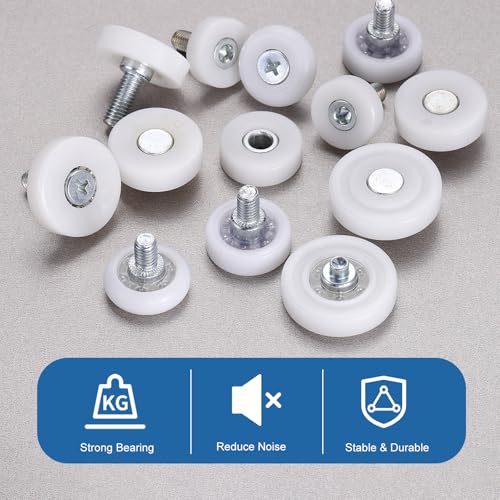 uxcell 6Pcs 29mm Drawer Rollers,M6x0.35 Thread Plastic Positioning Pulley - size: 29mm M6 x 0.35"