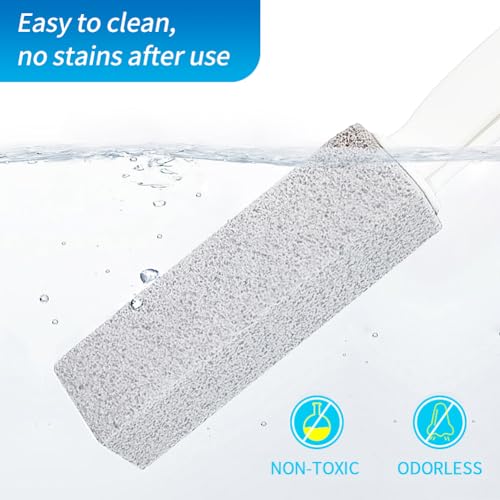 4TH Pumice Stone for Toilet Bowl Cleaning,Pumice Stick with Handle,Cleans Away Limescale Stain,Hard Water Rings, Calcium Buildup,Iron and Rust. Remover for Tile/Bath/Kitchen/Household - 2 Piece - color: Gray