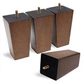 WEKIS Solid Wooden Furniture Legs 6 Inch, Natural Mid Century Brown Square Legs for Couch, Sofa, Cabinet, Bench, Bed - Set of 4 - size: 6 Inch