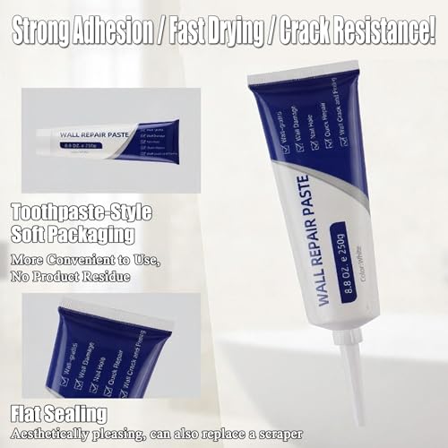 Practical and Versatile Wall Mending Tool Kit Including Sanding Sponge, 2 PCS 2026 Newly Improved Quick-Set Wall Filler for Dents and Nicks, Suitable for Household DIY Restoration