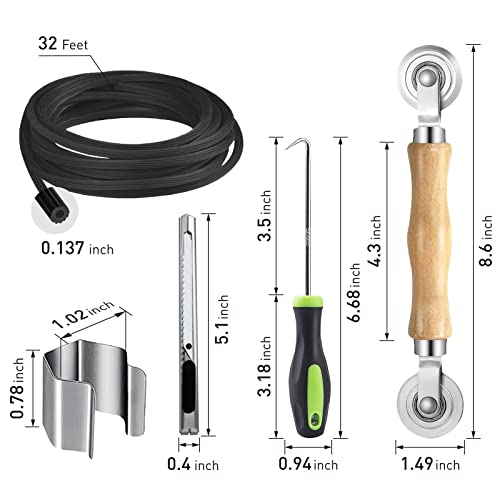 Window Screen Repair Kit, 5 in 1 Screen Roller Tool for Windows or Doors - size: 5 in1 Screen Repair Kit