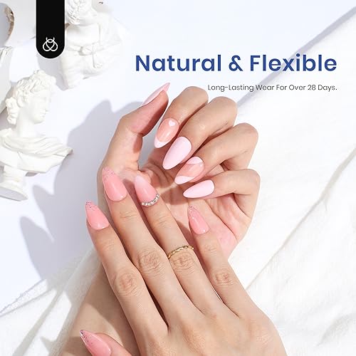 Beetles Gel Nail Kit Etch-X, Almond Short, 504pcs 12 Sizes Nail Tips