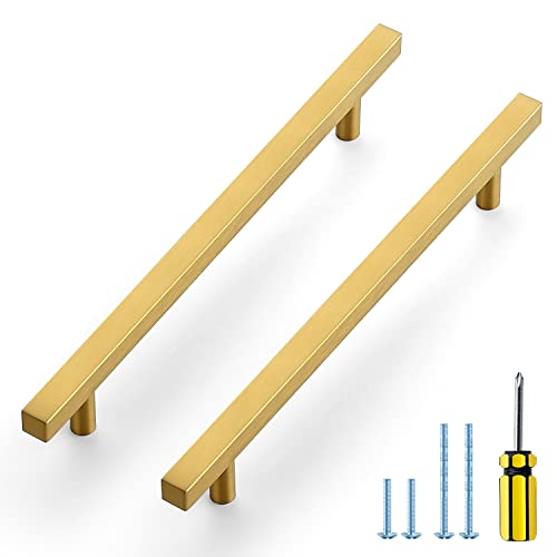 Ravinte Gold Cabinet Handles 7-1/2 Inch 10 Pack, Square Cabinet Pulls - size: 7-1/2 Inch Hole Centers