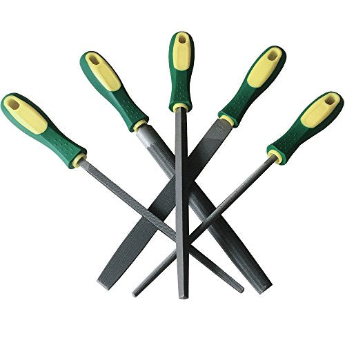 Metal File Set, 5-Piece, 8-inch,High Carbon Steel File,Work for Metal, Wood,Plastic - size: 8 inch Metal File