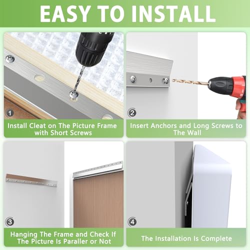 French Cleat Picture Hanger 10inch,Wall Mount Picture Hanger Kit (10 Pairs) - size: 10inch-10Pairs