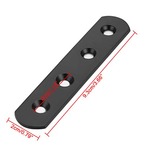 Sumnacon 8Pcs Stainless Steel Flat Plates - 4 Inch Heavy Duty Mending Plate Straight Corner Brace Brackets Connector Furniture Repair Fixing Joint with Screws, Black - size: 4 Inch Black