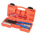 iCrimp PEX Crimping Tool Kit for 3/8-in, 1/2-in, 3/4-in, 1-in PEX Clamp Cinch & Removal, c/w 1/2''(20 Pack) and 3/4''(10 Pack) PEX Clamp Rings, PEX Tubing Cutter