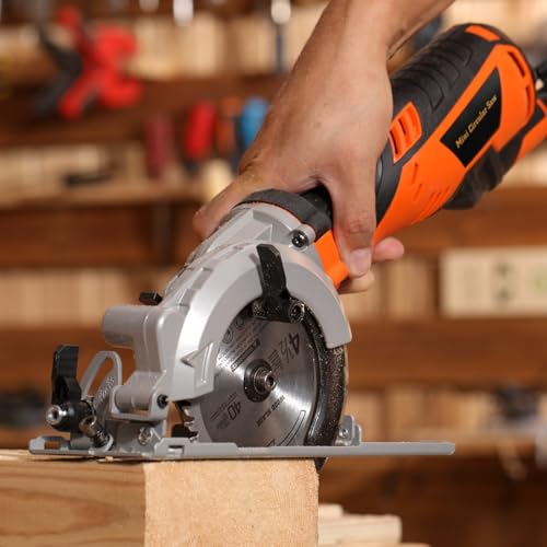 5.8A Power Circular Saw,4-1/2" Electric Saw 3500RPM 2 Pcs Blades - style: 5.8 A circular saw