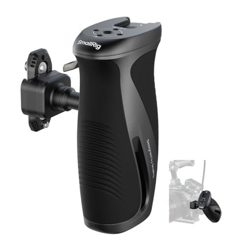 SMALLRIG Rotating Side Handle with HawkLock H21 Quick Release NATO Clamp, Includes H21 NATO Rail, 360° Adjustable, 15kg/ 33lb Load, Ergonomic Silicone Grip