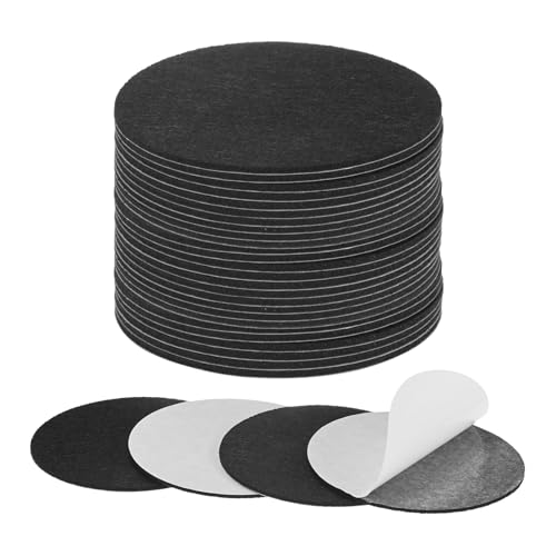 M METERXITY 30-Pack Lamp Base Felt, 4 Inch Dia. 2mm Thick Self Adhesive Round Fabric Felt Pads for Lamp/Furniture/DIY, Non-Slip Fiber Backed Patch Circles with Adhesive Backing [Black] - color: Black, size: 4" Dia