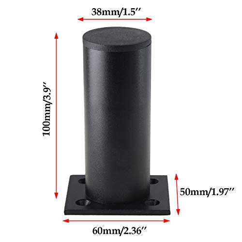 4-Pack Adjustable Aluminum Alloy Furniture Legs 4" Height Black - color: Black, size: 4 Inch