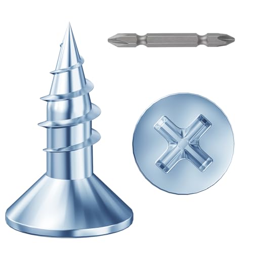 Wensilon # 4X3/8 (1000PCS) Flat Head Galvanizing Wooden Screw # 3X10, Quick Metal self Tapping Flat Head - color: Galvanizing, size: #4x3/8"