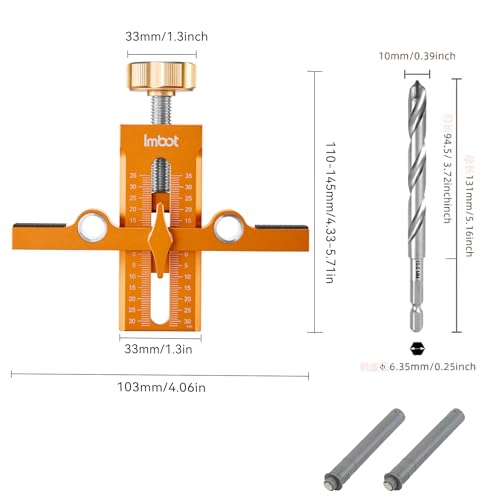 Imbot Cabinet Door Jig, Adjustable Double Punch for Frameless/Framed Doors - style: Double-hole