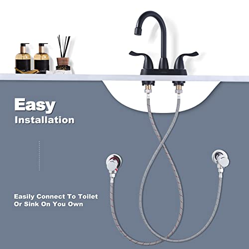 Water Supply Lines, ARCORA 48” Inch Sink Hose Attachment for Faucet Braided Nylon Faucet Supply Lines 3/8“ Comp to 1/2” Comp (1 Pair) - size: 48 Inch
