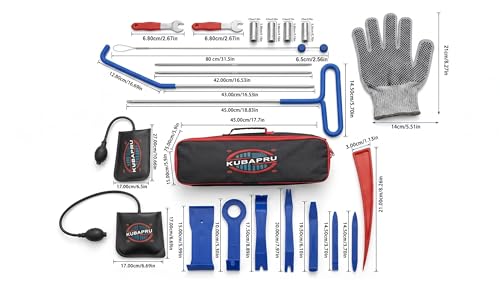 22-Piece Stainless Steel Car Repair Kit, Air Wedge & Carry Bag