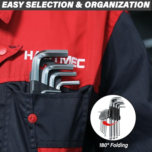 HAUTMEC 27-Piece 3-in-1 Allen Wrench Set, Metric Hex Key & Torx Star Wrench, Ball End & Drilled Tip, CR-V Steel L-Shape Tool Kit - style: 27PCS(Metric Hex Key & Star Wrench & Metric Ball Key)
