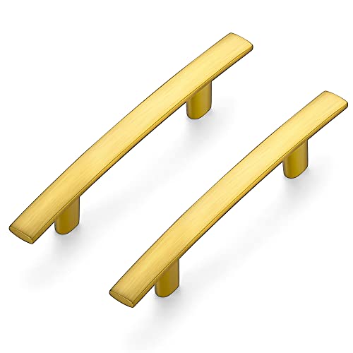 Ravinte Gold Cabinet Pulls Curved Drawer Handles, 3 Inch CC, 30 Pack - color: Gold