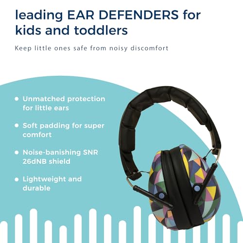 BANZ Kidz Earmuffs 2 Years & Older - Loud Noise Cancelling, Size Adjustable - color: Kaleidoscope