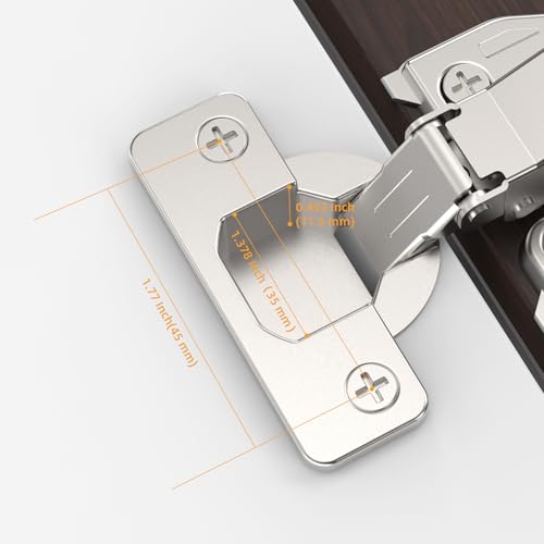 Chibery 9/16", 1/2", 5/8", 3/4" Overlay Soft Close Concealed Hinge for Face Frame Door ＆ Frameless Door, 3D Clip-on Plate, Self Closing Hidden Satin Nickel, 105° Angle, H=3, Full Overlay, 20 Pack - size: H=3, Full Overlay