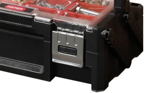 18" Cantilever Tool Box Organizer, Heavy-Duty Tool Storage Box - color: Black/Red, size: Cantilever