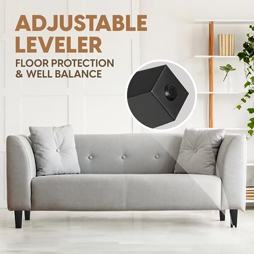 Yes4All 8 Inches Square Black Solid Wood Furniture Legs Set of 4, Heavy Duty 800 Lbs Capacity Furniture Legs with Leveler, Replacement Legs for Furniture, Couch, Sofa, Dresser, Ottoman - color: Square Black, size: 8 inch