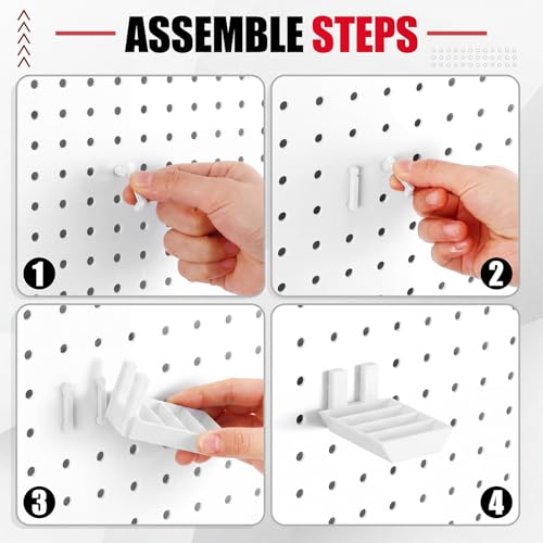 Zonon 4 Pcs Pegboard Scissor Holder 4 Slot White Plastic Hangers - color: White, size: 4 Slot