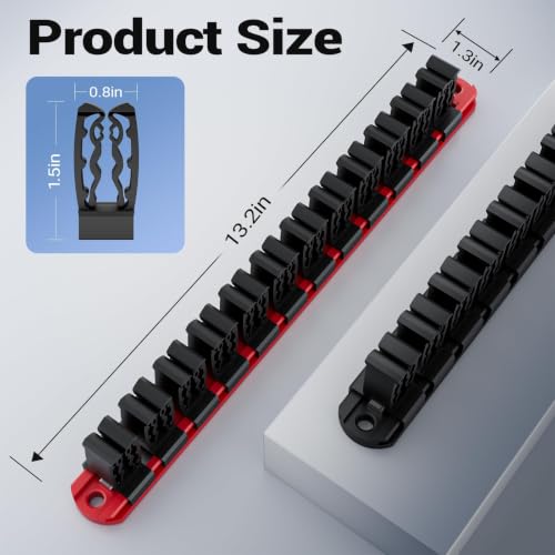 Heavy Duty Magnetic Screwdriver & Wrench Organizer, 36 Slot Tool Holder - color: Red, size: 36-Slot