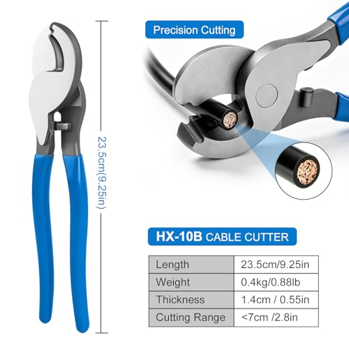 Battery Cable Crimper Kit AWG 10-1/0, with Lugs & Tubing