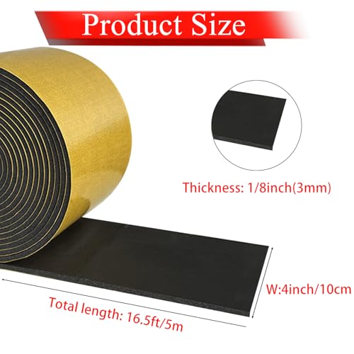 Self Adhesive Pipe Insulation Wrap Foam Tape 1/8" Thick x 4" x 16.5 Feet - size: 4 inch x 16.5 FT