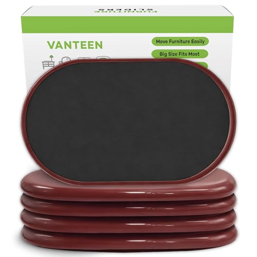 Furniture Sliders, 9 1/2" Sliders for Carpet Hardwood Floors Large Heavy Furniture, Reusable Heavy-Duty Gliders Movers Plastic Moving Pads Protectors (4 PCS 9 1/2" Brown) - size: 4 PCS 9 1/2" Brown
