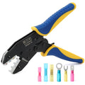 Wire Crimping Tool for Heat Shrink Wire Connectors AWG 20-10 Ratchet Wire Terminal Crimper Insulated Nylon Connectors and Electrical Wire Connectors Ratcheting Crimping Plier