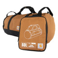 Carhartt Classic Round Duffel with Utility Pouch, Heavy-Duty, Water-Resistant Packable Gear Bag for Jobsite, Gym, and Travel - color: Carhartt Brown, style: 60l