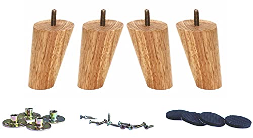 Solid Wood Replacement Furniture Sofa Couch Legs 4 inch Heavy Duty Set of 4 | Slant Wooden legs for Couch Sofa Chair Ottoman Loveseat Coffee Table Cabinet Furniture Replacement - color: Slant- Set of 4, size: 4"