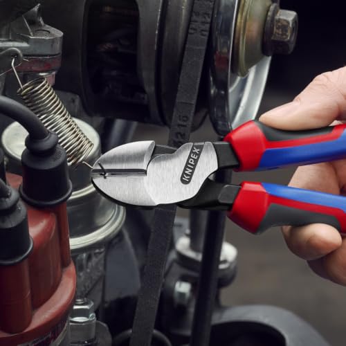 KNIPEX 74 22 200 Comfort Grip High Leverage Angled Diagonal Cutter, 8-Inch, Angled, Comfort Grip - style: 8-Inch, Angled, Comfort Grip