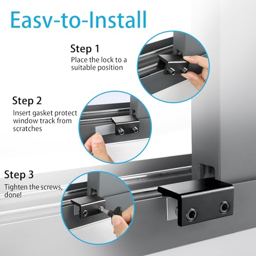 ZRFCXE Window Locks, Fits Horizontal & Vertical Sliding Windows (12 Pack) - color: Black, size: 12 Pack