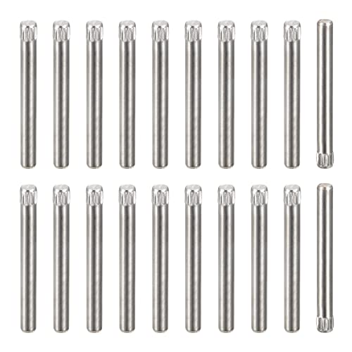 uxcell 3x30mm 304 Stainless Steel Dowel Pins, 50Pcs Knurled Head Flat Chamfered End Dowel Pin, Wood Bunk Bed Shelf Pegs Support Shelves Fasten Elements - size: 3x30mm