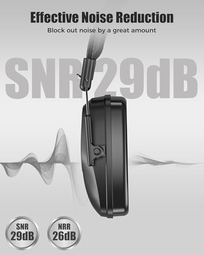 ProCase Hearing Protection Ear Muffs SNR 33dB, Noise Cancelling Headphones - color: 1 - 1 Slim Black