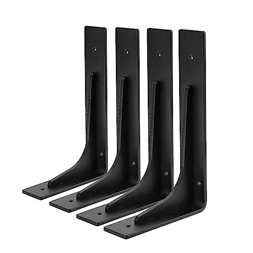 8"x 4.7" Shelf Brackets,L Shelf Brackets, Vertical Angle, Premium Alloy Metal Heavy Duty Shelf Bracket, high Strength Mounting Hardware Included, Corner Brace Joint,Pack of 4. (8 inch L+Beam) - size: 8 inch L+BEAM