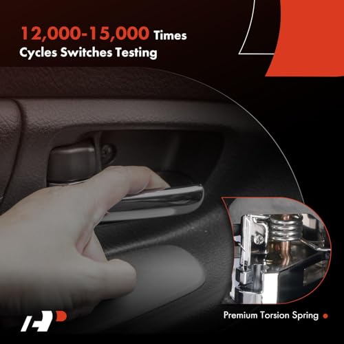 A-Premium Inside Interior Door Handles - Front & Rear Side | Compatible with Chevrolet Captiva Sport 2012-2015 & Saturn Vue 2008-2010, Chrome, Set of 4 - style: Front and Rear