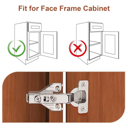Probrico 16 Pairs Soft Closing Cabinet Hinges - Full Overlay Concealed Face Frame Corner for Kitchen Cabinets - size: 16 Pairs