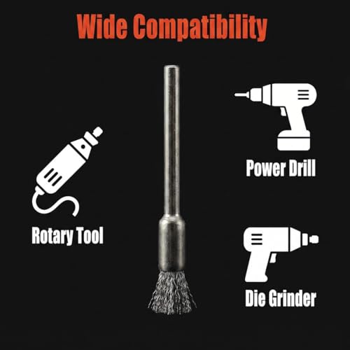 30 Pcs 1/8" Shank Assorted Shape Rotary Wire Brush Sets - style: 30 Pcs steel wire brush