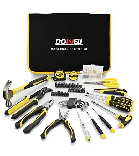 DOWELL Tool Set Tool Kit 152-Piece Household Tool Kit Set Sockets Set Pliers Screwdriver Set with Storage Tool Bag Pouch HYT152 - size: 152PCS