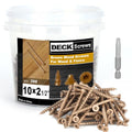 Deck Screws #10 x 2-1/2’’, T25 Star Torx Drive Flat Head Wood Screws, Brown, 5lb - color: Brown, size: 10X2-1/2’’